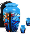 Stained glass urn for female ashes