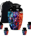 Stained Glass Urn For Ashes Memorial, Funeral Cremation Urn For Ashes