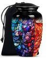 Stained Glass Urn For Ashes Memorial, Funeral Cremation Urn For Ashes