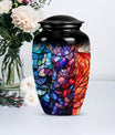 10 inch classic stained glass urn,.