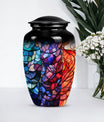 10 inch classic stained glass urn,.