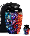 10 inch classic stained glass urn,.