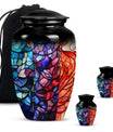 Stained Glass Urn For Ashes Memorial, Funeral Cremation Urn For Ashes