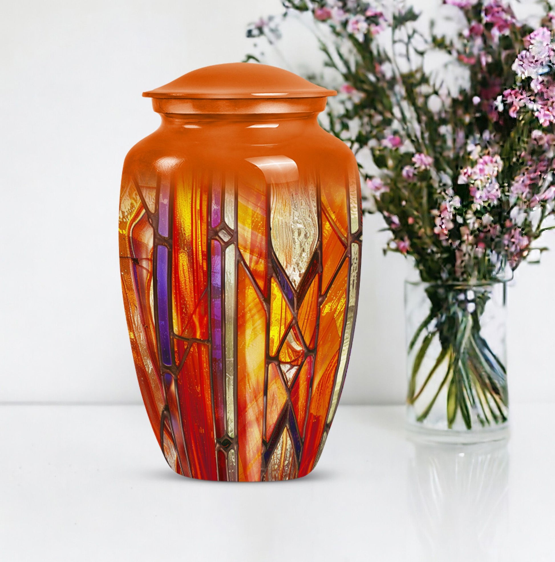 stained glass urn for adult male ashes