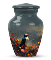 Puffin Bird urn for adult female cremation ashes.