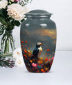 Puffin Bird urn for adult female cremation ashes.