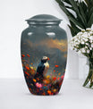 Puffin Bird urn for adult female cremation ashes.