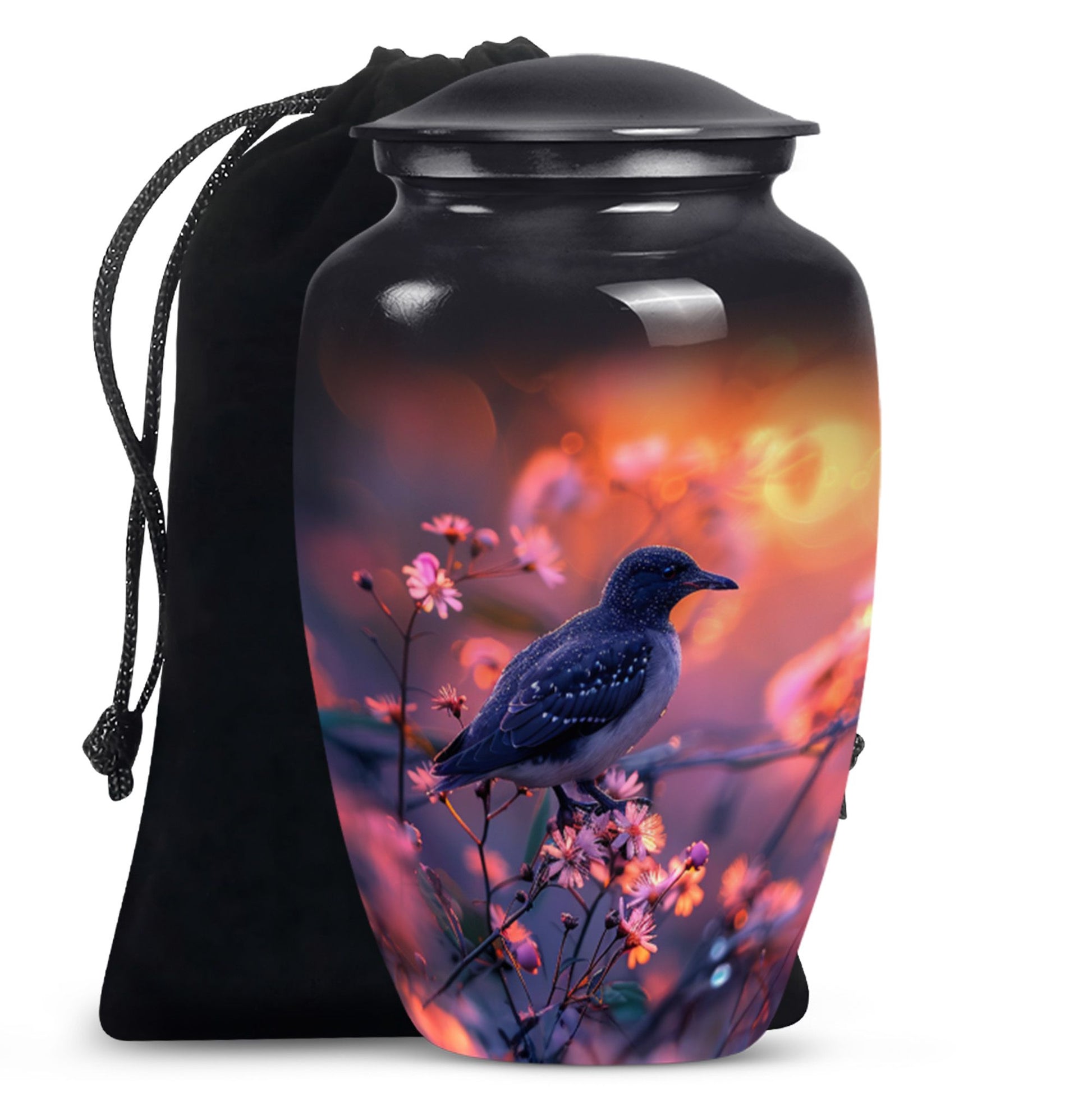 Classic 10-inch Puffin Bird-themed urn for burial ashes