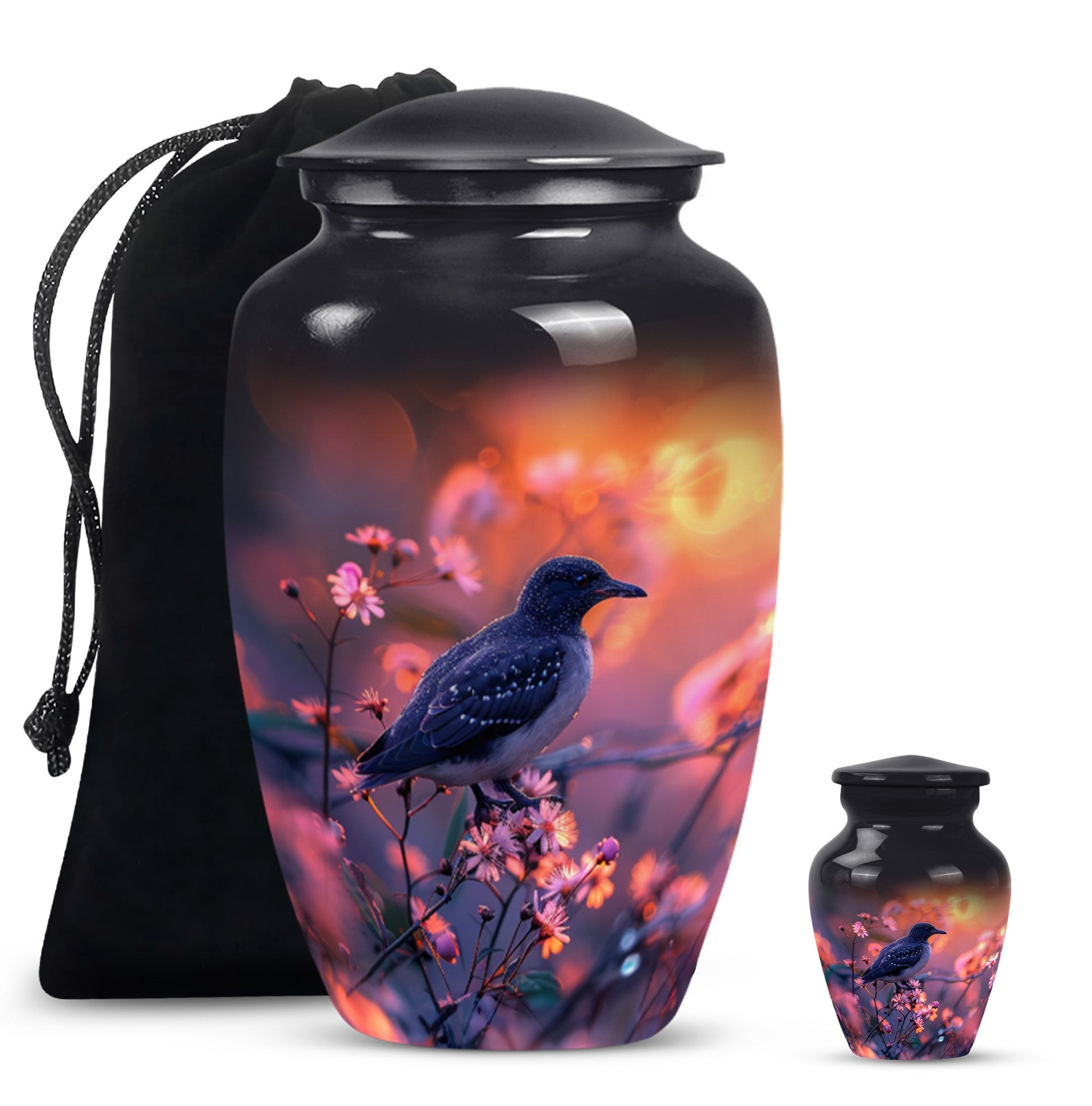 Classic 10-inch Puffin Bird-themed urn for burial ashes