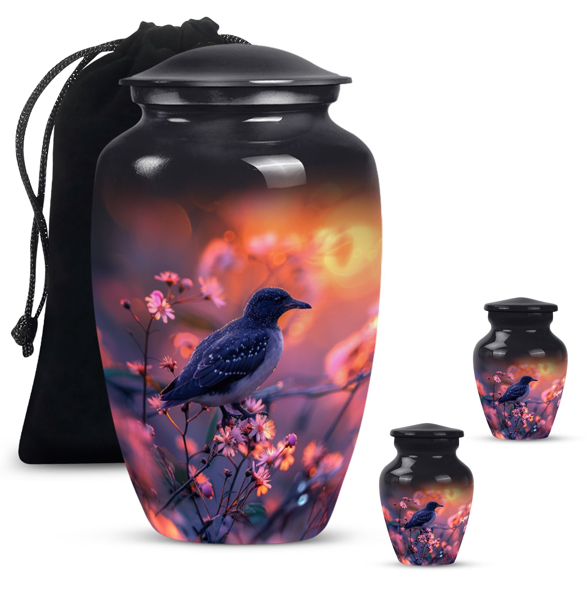 Classic 10-inch Puffin Bird-themed urn for burial ashes