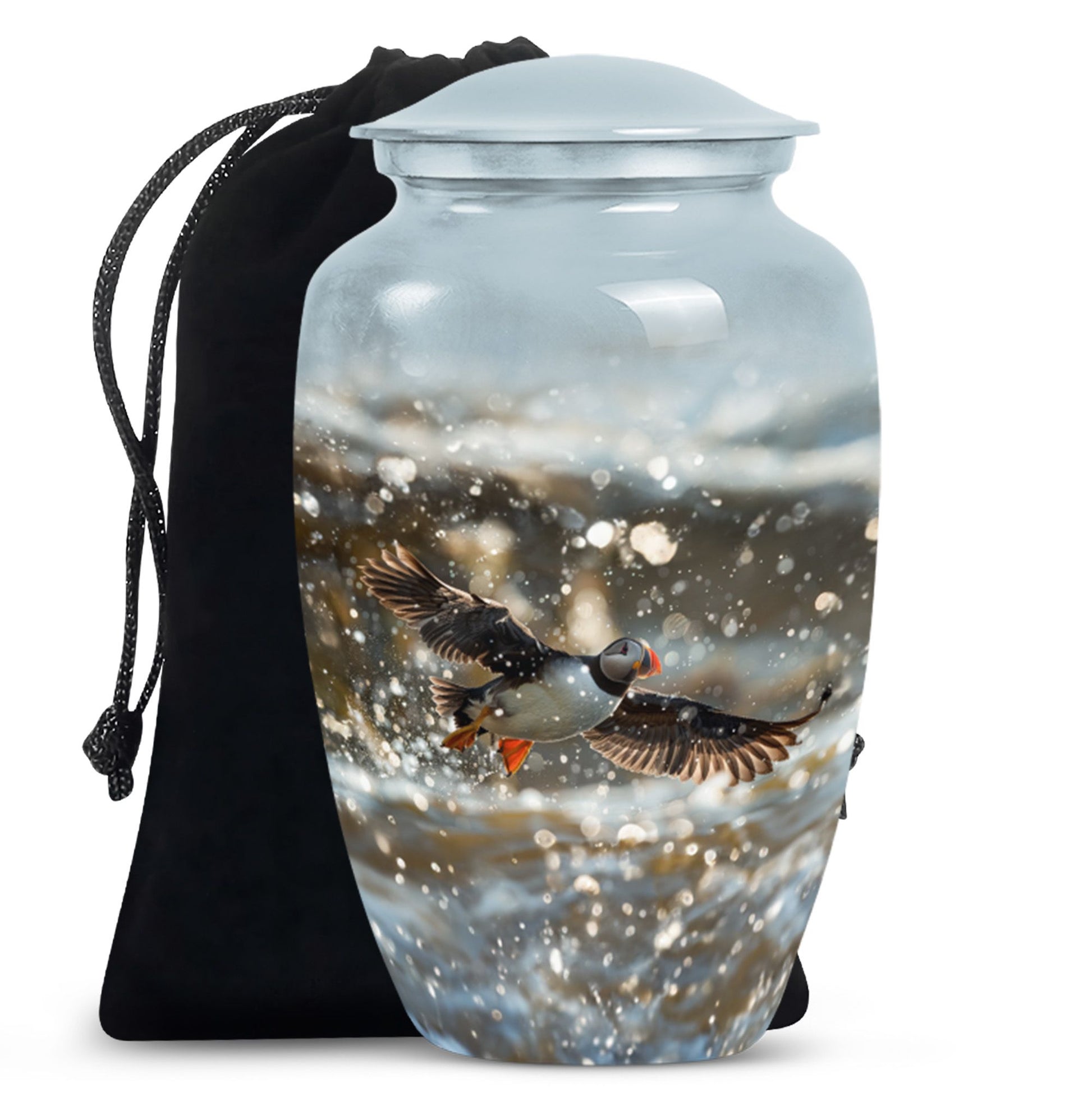 Puffin Bird Themed Classic Urn for human ashes