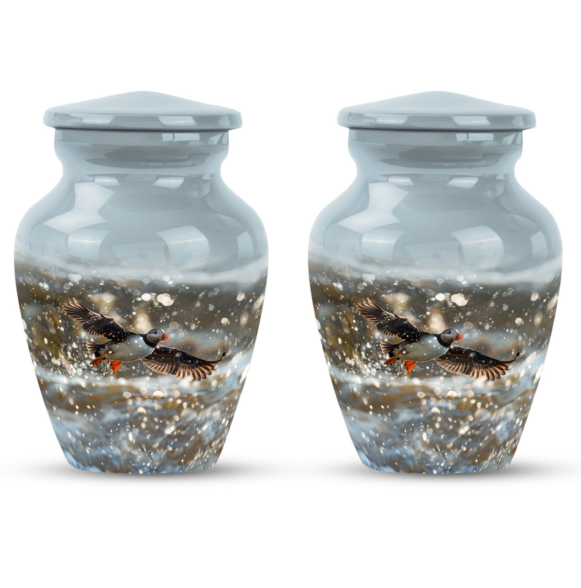 Puffin Bird Themed Classic Urn for human ashes