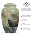 puffin bird design cremation large urn for burial ashes