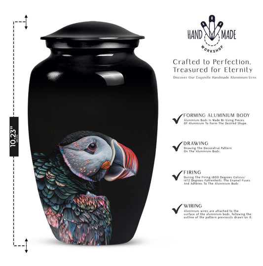 10-inch Puffin Bird themed Classic Urn for mom