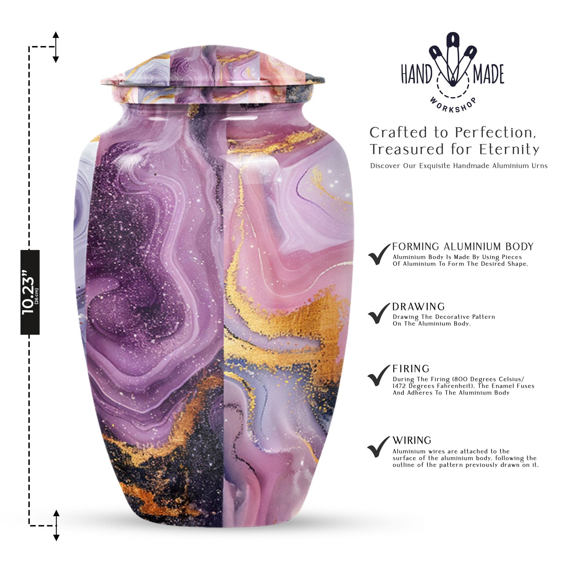 10-inch Vibrant Swirl Urn