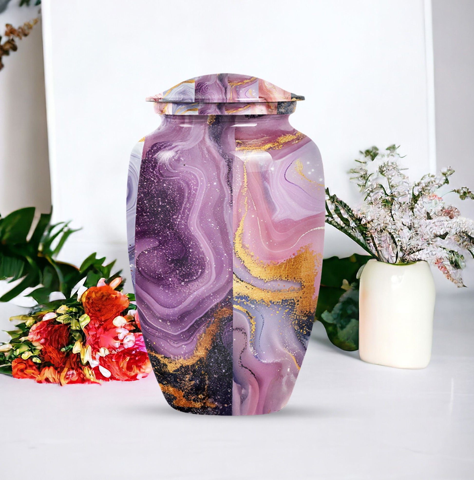 10-inch Vibrant Swirl Urn