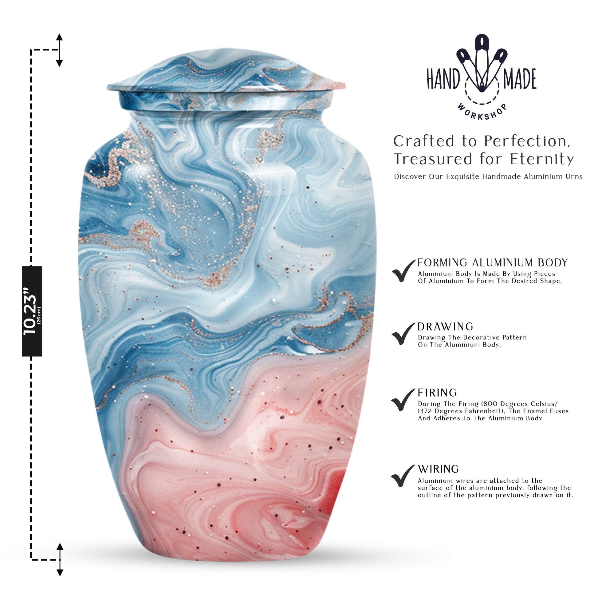 Snowflakes Urn: Signature Eternity Remembrance Cremation Storage