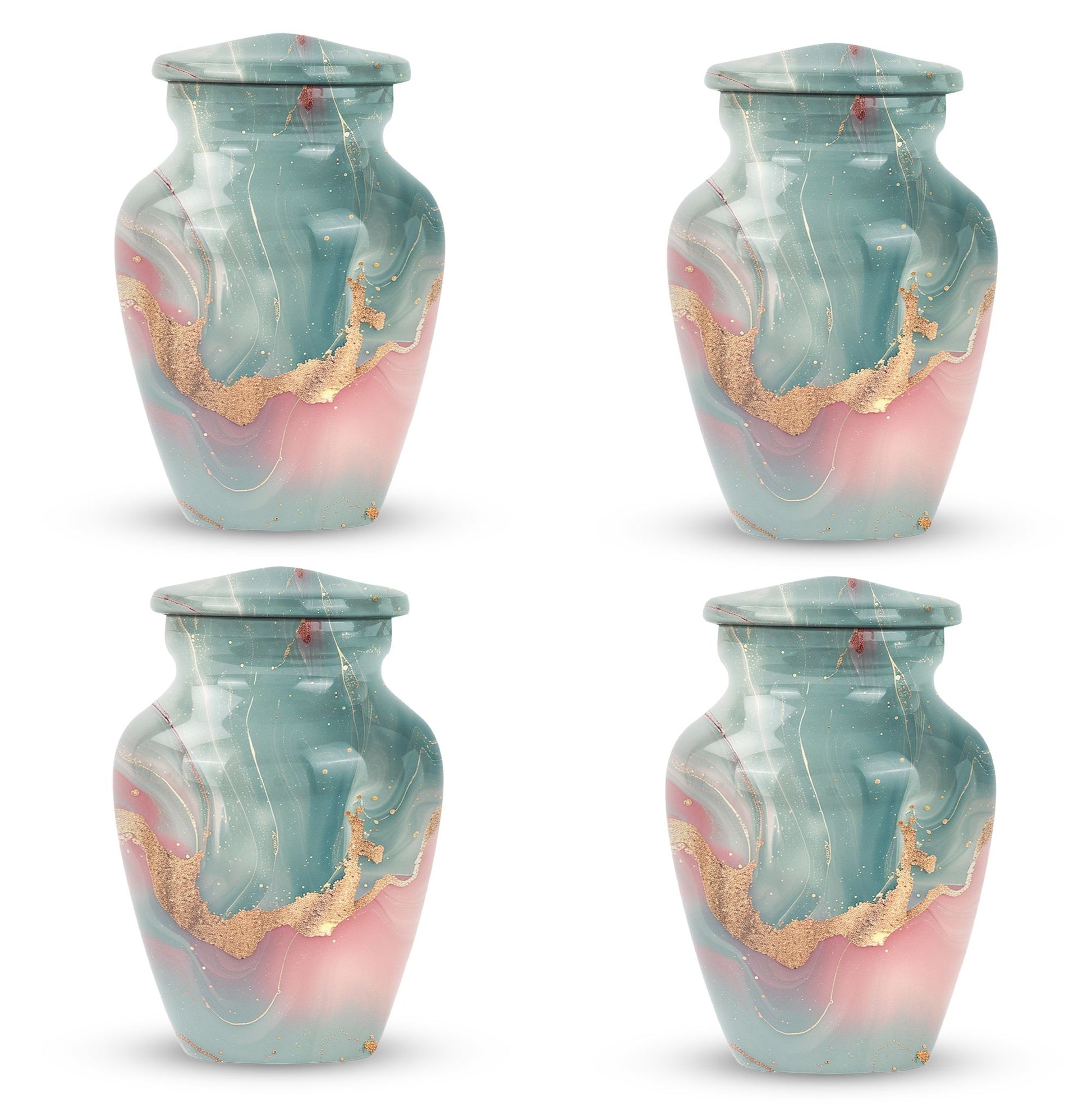 abstract urn in aluminium for adult male cremation