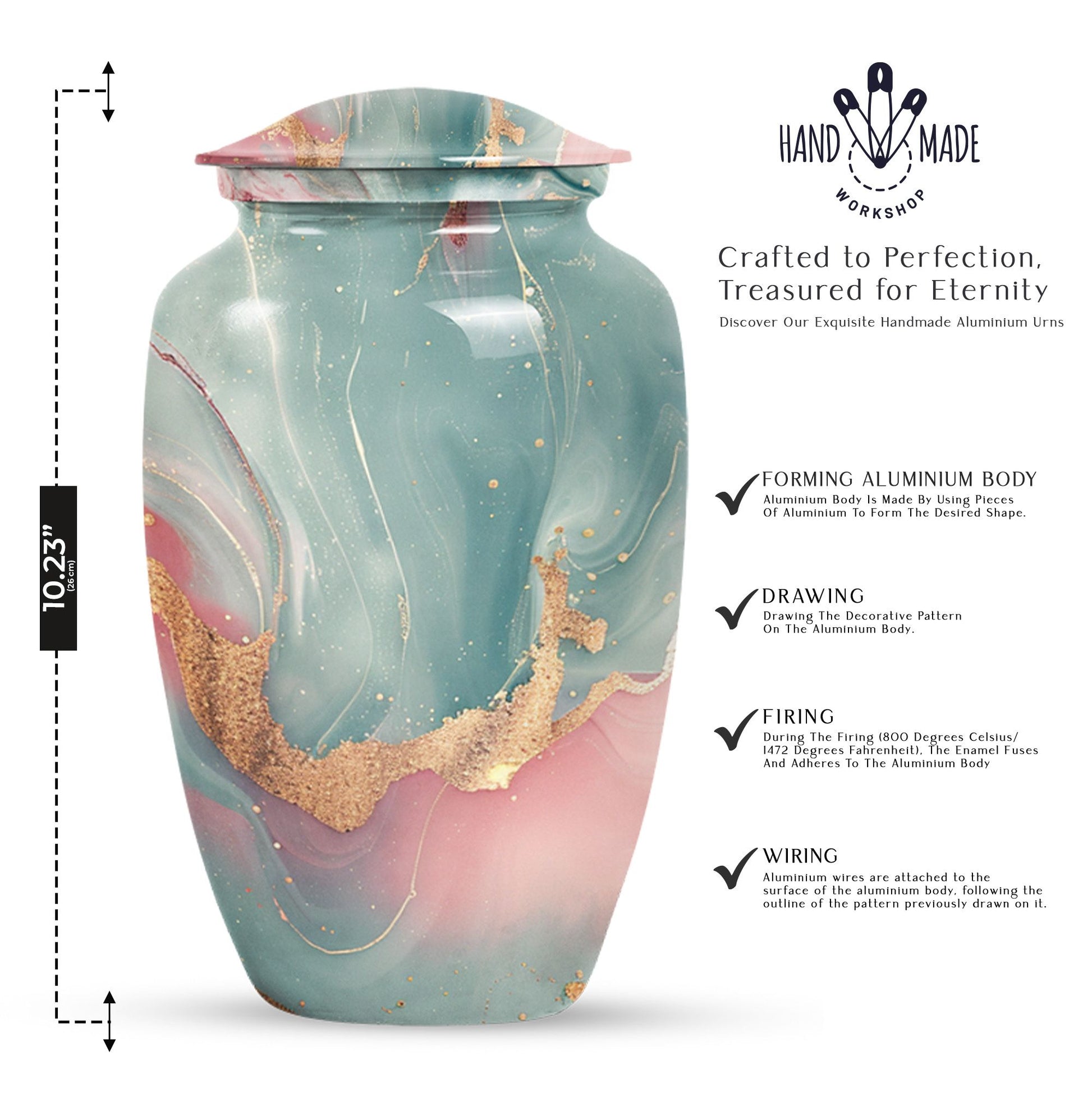 abstract urn in aluminium for adult male cremation