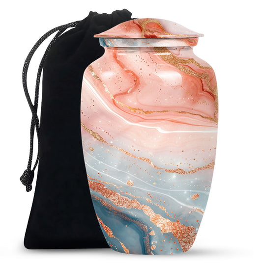 classic abstract urn for men's ashes, customizable.