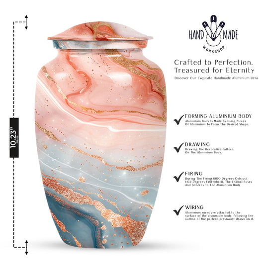 classic abstract urn for men's ashes, customizable.