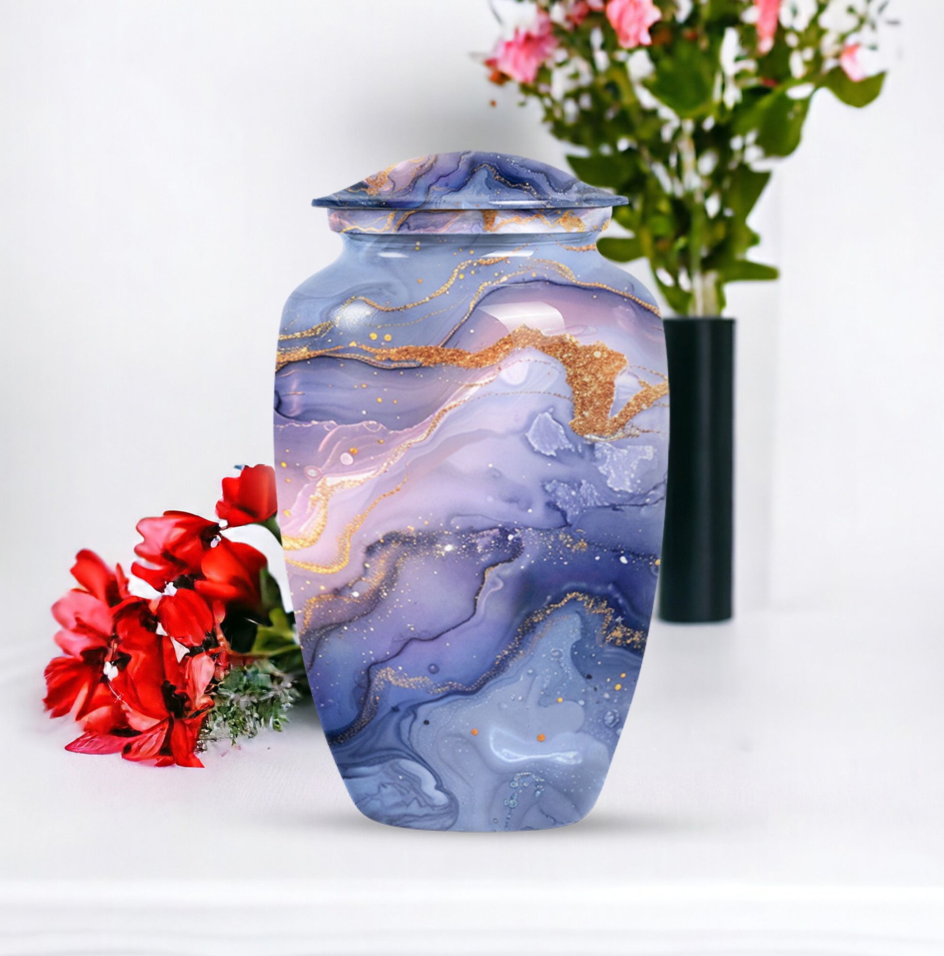 Abstract Urn in Classic design, memorial urn for male ashes