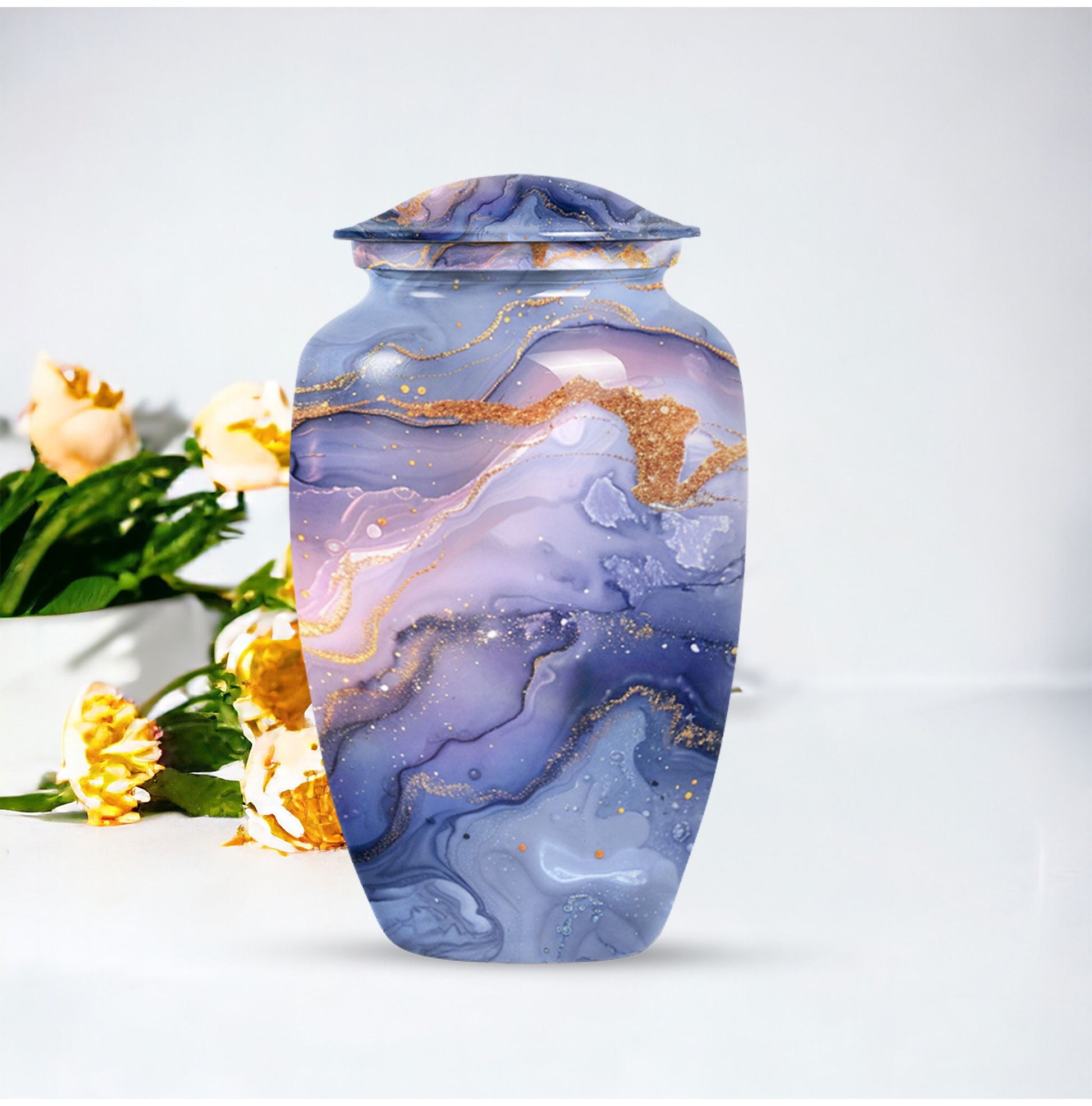 Abstract Urn in Classic design, memorial urn for male ashes