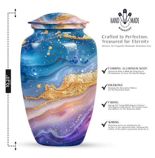 Abstract 10 Inch Classic Memorial Urn for Male Adults.