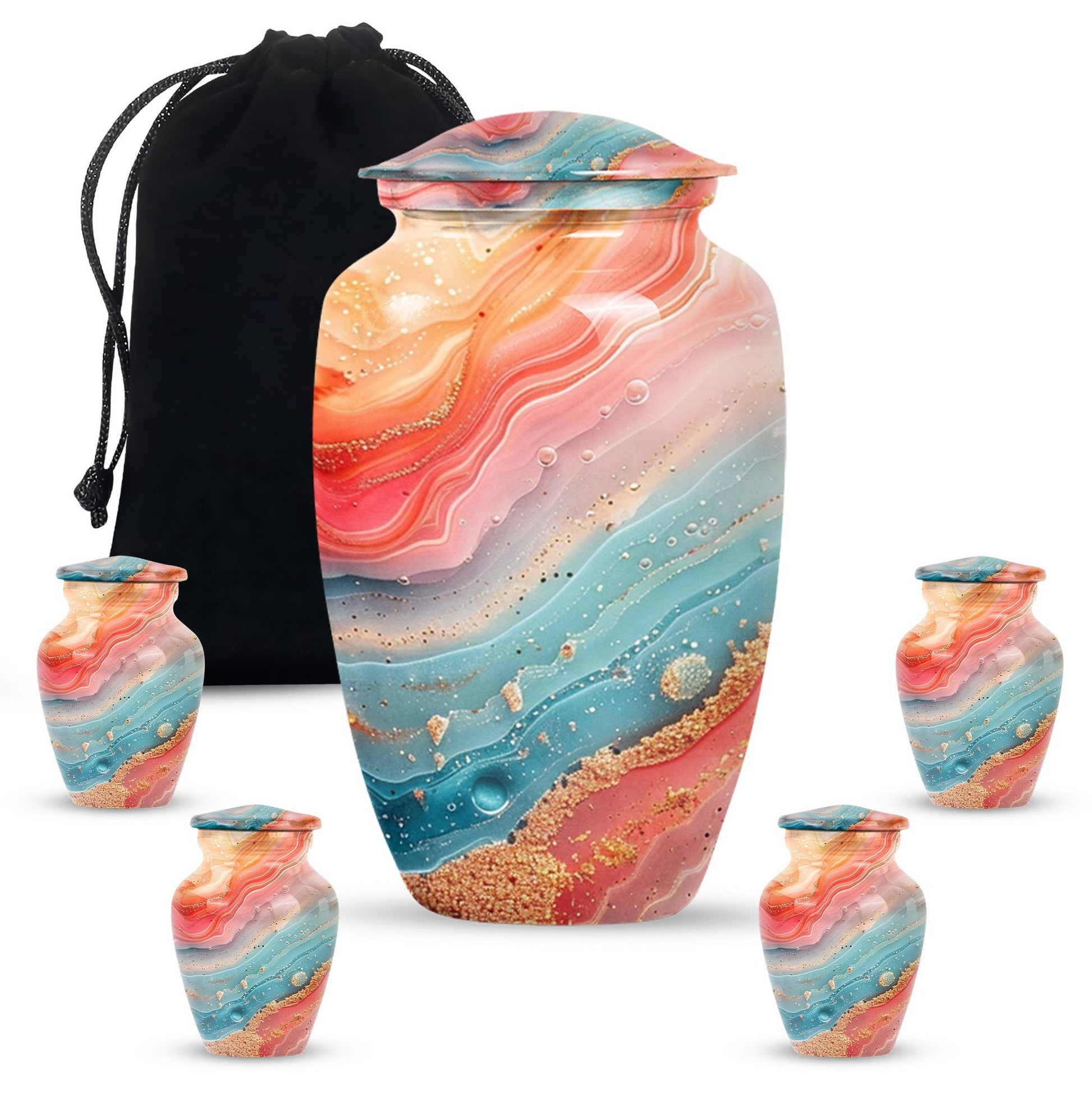 10-inch classic abstract urn for mom's ashes.