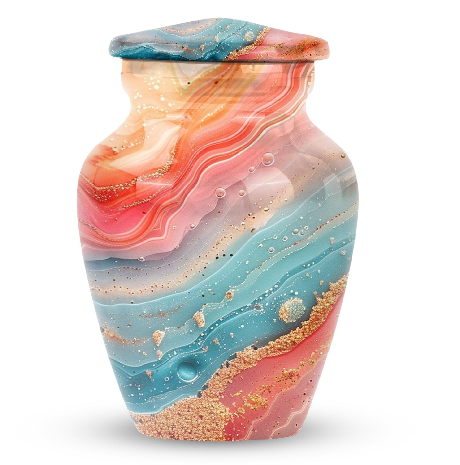 10-inch classic abstract urn for mom's ashes.