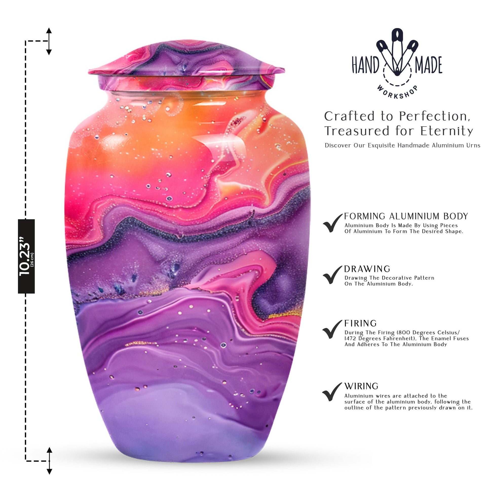 Abstract large burial urn classic design for cremation ashes