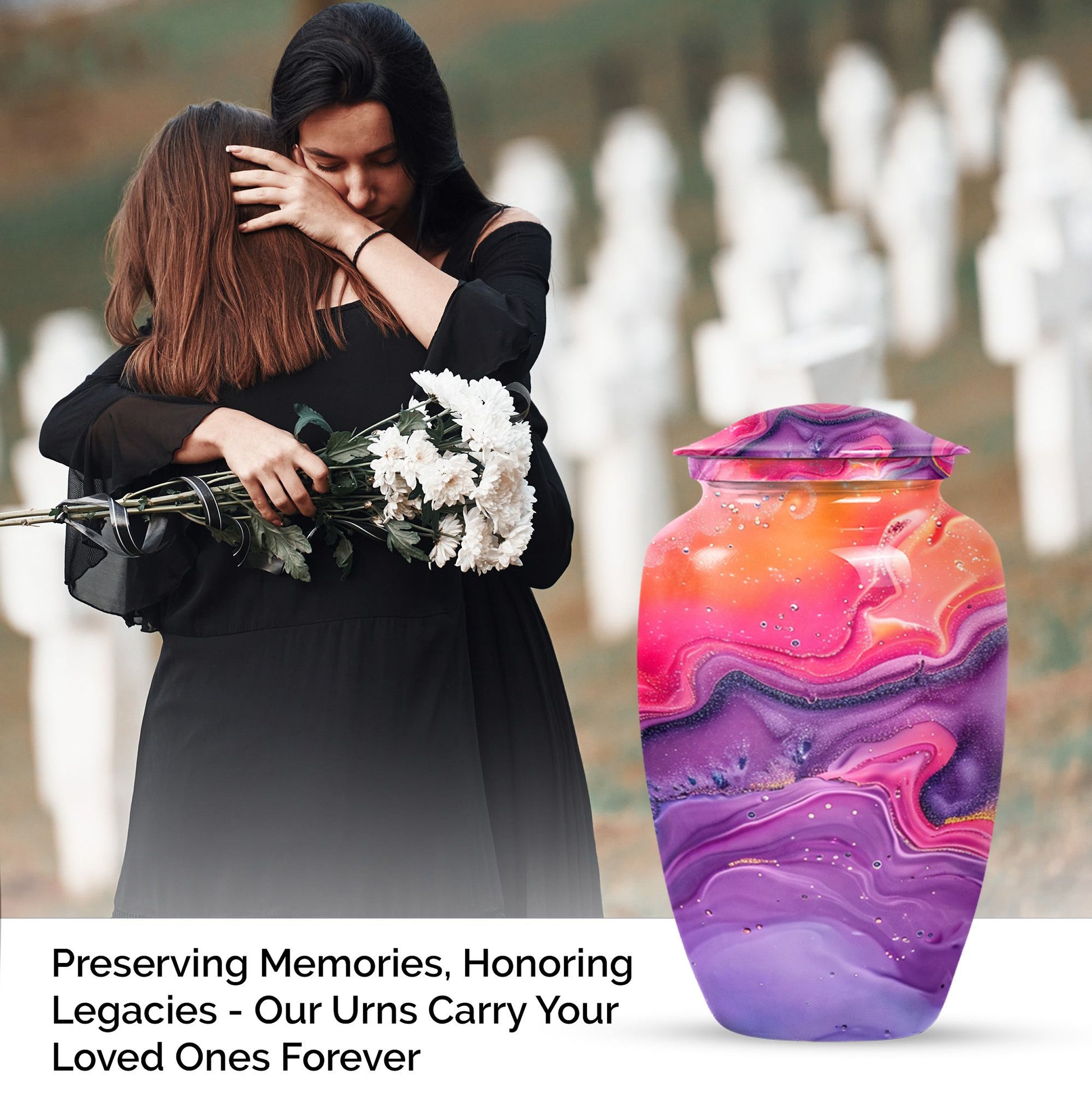 Abstract large burial urn classic design for cremation ashes