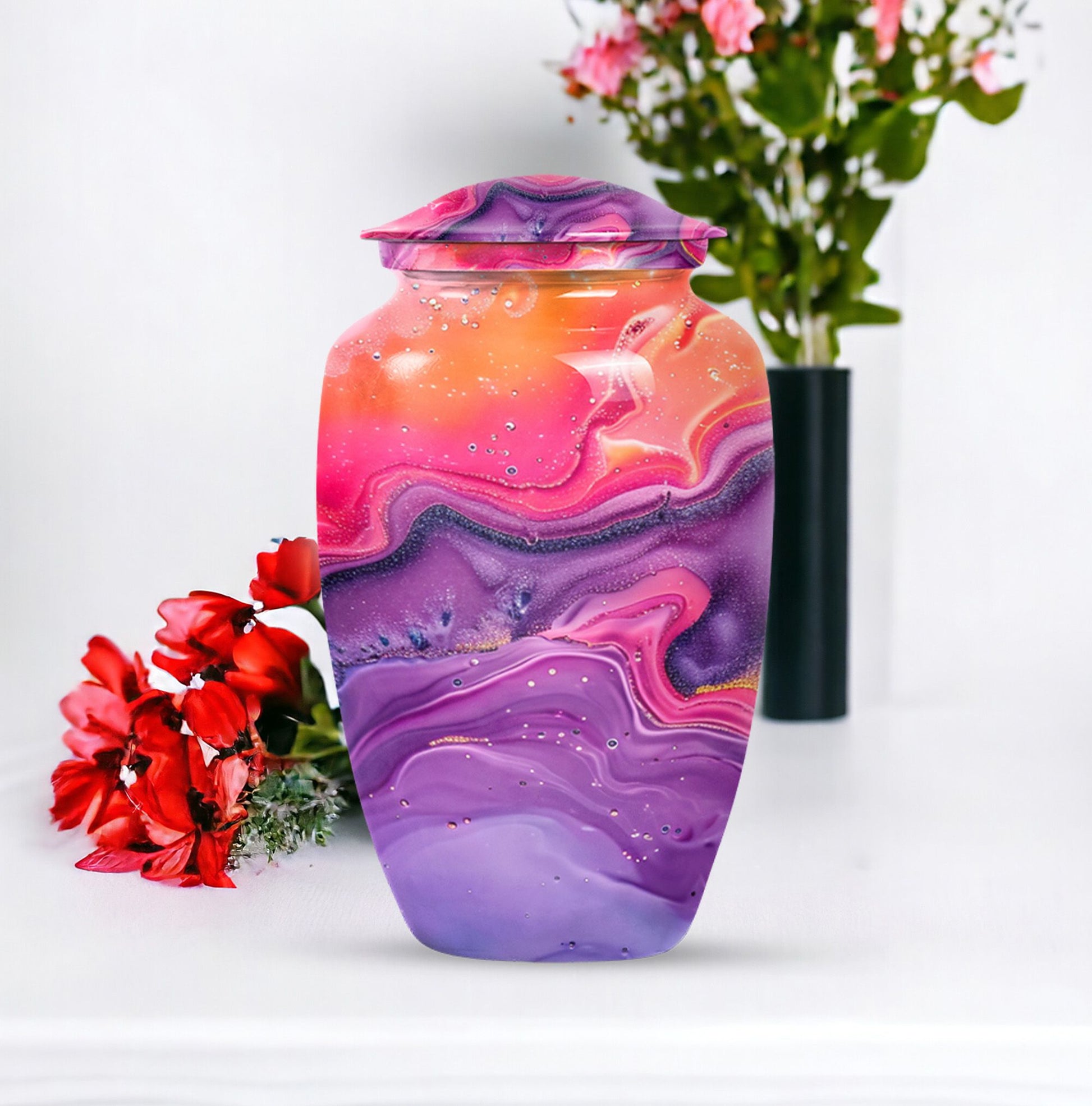 Abstract large burial urn classic design for cremation ashes