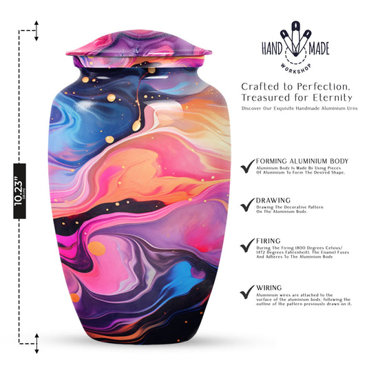 Abstract 10'' Large Classic Urn, ideal for memorial male.