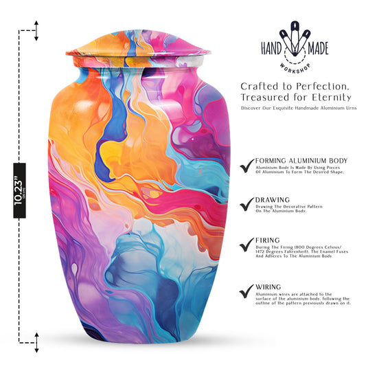 Abstract 10-inch Classic Urn for funeral decorative.