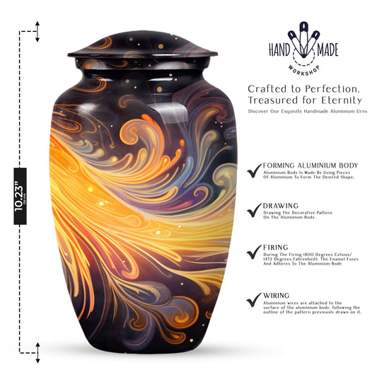 Abstract 10-inch Classic Urn, ideal memorial urns.