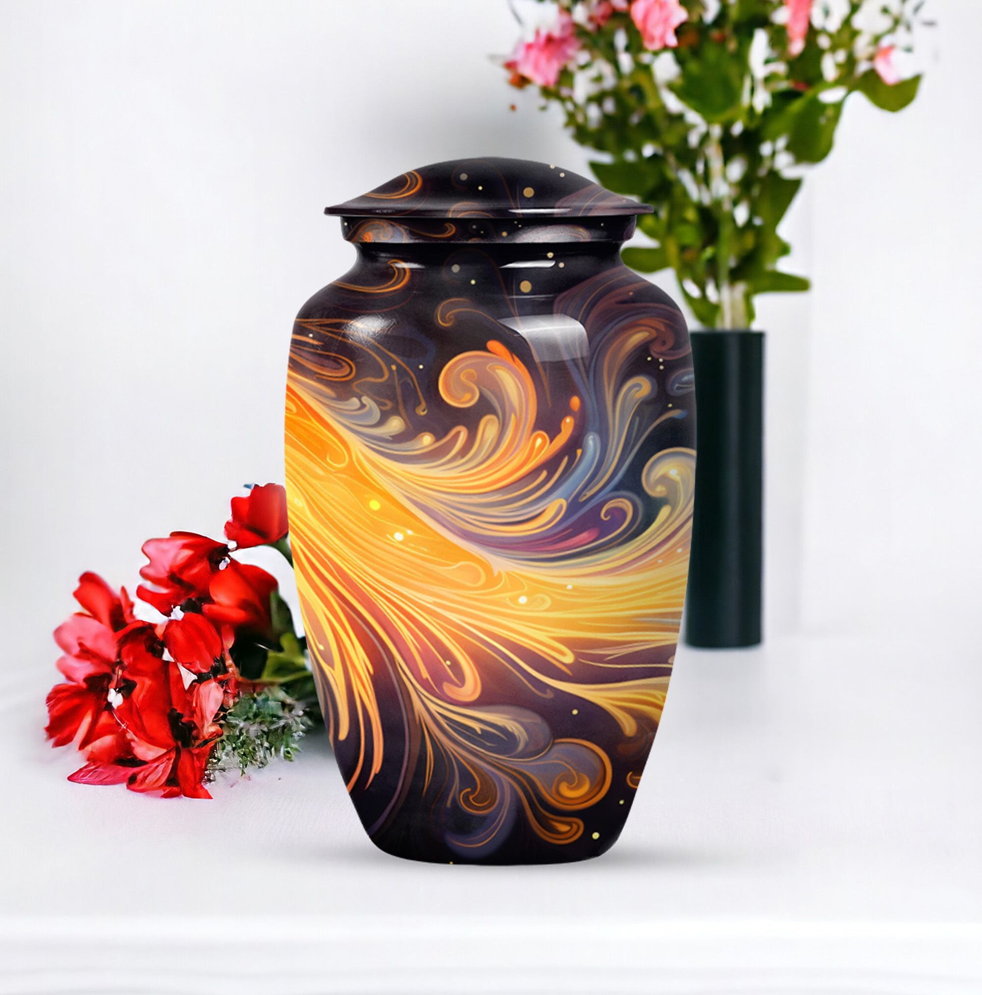 Abstract 10-inch Classic Urn, ideal memorial urns.