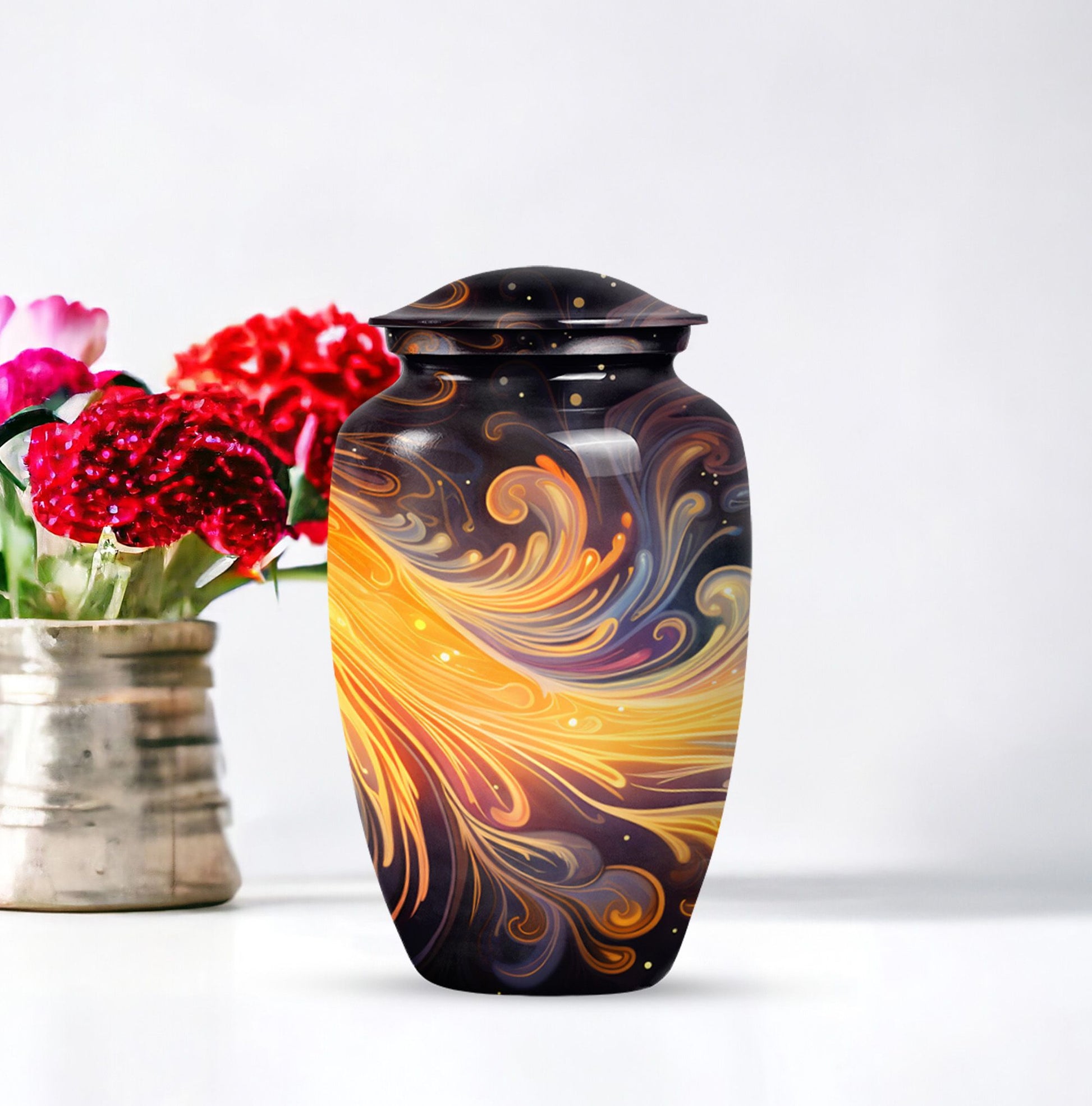 Abstract 10-inch Classic Urn, ideal memorial urns.