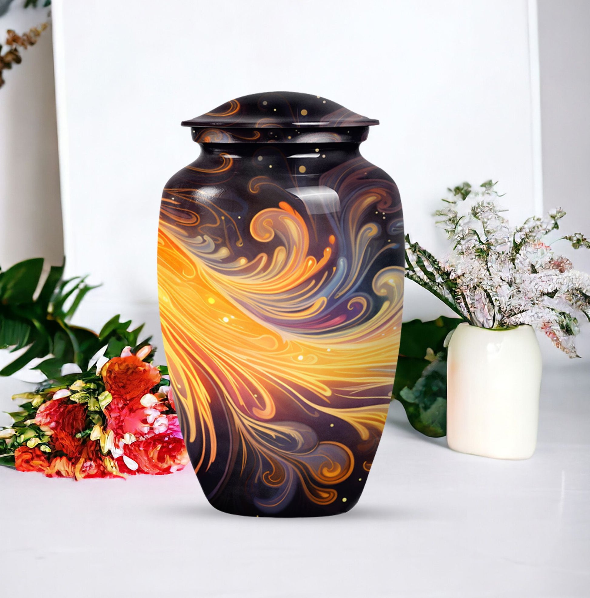 Abstract 10-inch Classic Urn, ideal memorial urns.