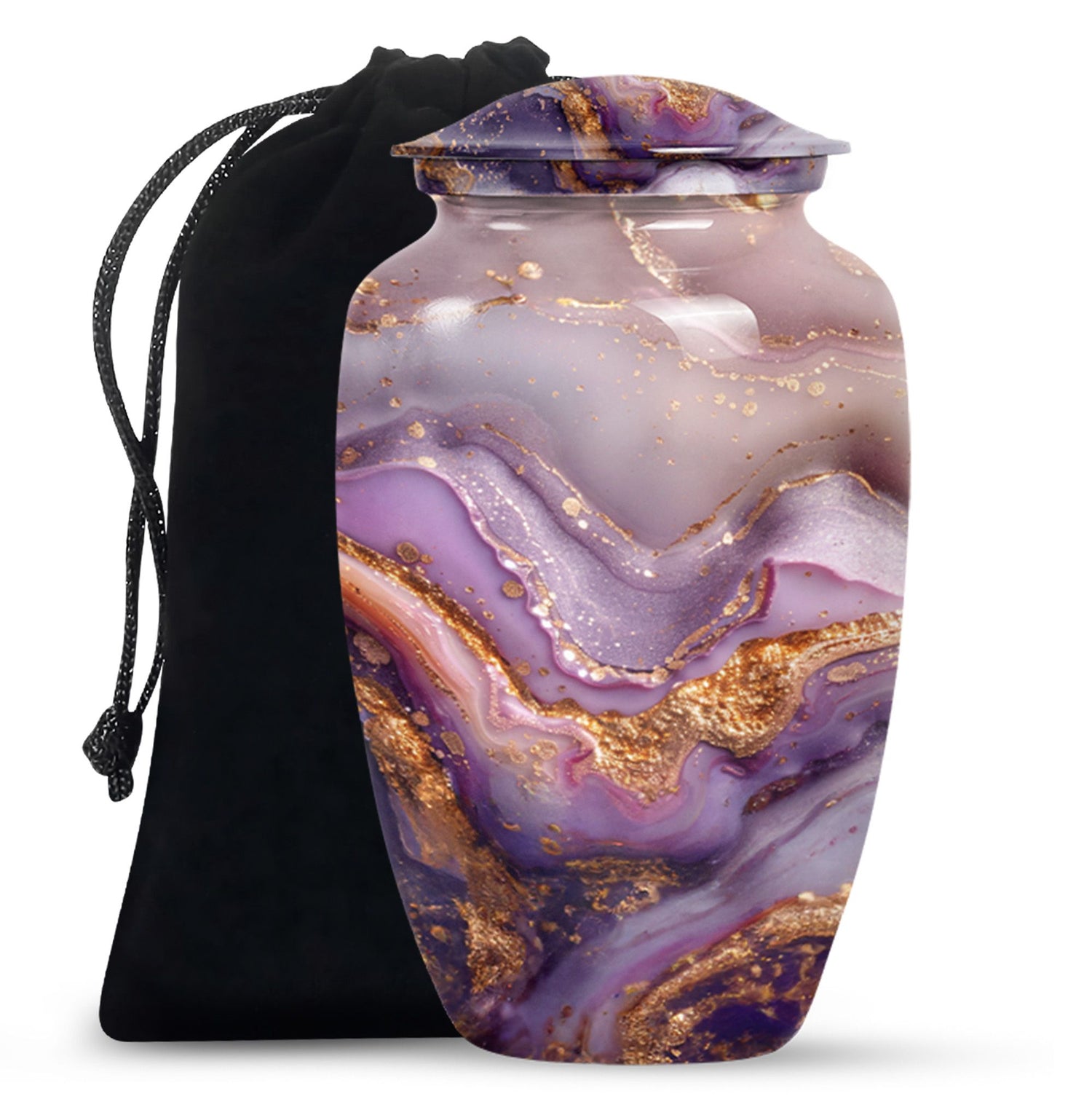 Vibrant Swirl Urn, a 10-inch Classic Design large cremation.