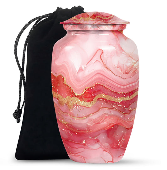 Vibrant Swirl Urn, classic medium-sized cremation urn.