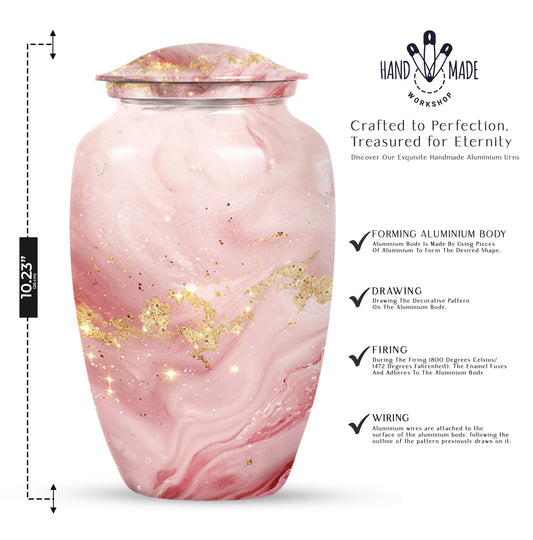 Vibrant Swirl Urn for burial, with personalization.