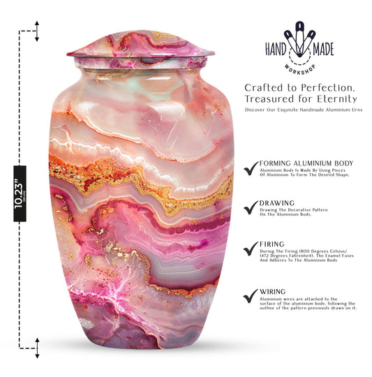 vibrant swirl burial urn with personal engraving option