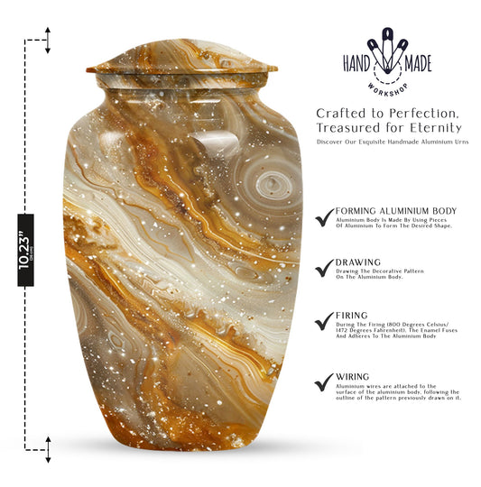 Abstract designed 10-inch Colourful Swirl Urn