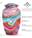 Colourful Swirl Classic Urn, 10 Inch funeral ash.