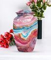 Colourful Swirl Classic Urn, 10 Inch funeral ash.