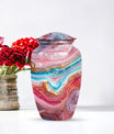 Colourful Swirl Classic Urn, 10 Inch funeral ash.