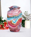 Colourful Swirl Classic Urn, 10 Inch funeral ash.