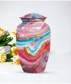 Colourful Swirl Classic Urn, 10 Inch funeral ash.