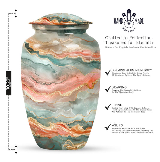 Classic 10-inch Abstract Urn for men's ashes, customizable